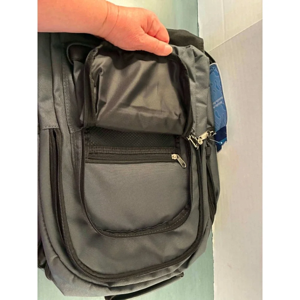 Eastsport Gail Tech Backpack Unisex One Size Grey NWT Laptop Sleeve Padded Back